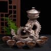 9pcs / set ceramic tea set portable stone grinding semi-automatic porcelain dragon tea harness tea ceremony supplies-B view 1
