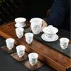 10pcs / set Chinese ceramic Tea Set Exquisite porcelain filter teapot gaiwan Handmade kettle teacups Household Teaware Drinkware-10 pcs_H view 3