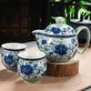 3pcs Lot Blue and White Porcelain Tea Set Home Anti-Scattering Double Cup Tea Set Tea Bowl Travel Portable Tea Set-3pcs_As shown view 3