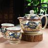 3pcs Lot Blue and White Porcelain Tea Set Home Anti-Scattering Double Cup Tea Set Tea Bowl Travel Portable Tea Set-3pcs_As shown view 4