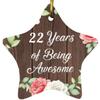 Designsify Christmas Tree Decoration, 22nd Birthday 22 Years of Being Awesome, Star Ornament A, Gifts for Anniversary Valentines Mom Mothers Fathers Day Party, to Men Women Him Her Friend Mom view 1