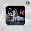 3D LiveLife Cork Coaster - Moon Landing from Deluxebase. Drinks Coaster with Lenticular 3D Animal Image. Non-Slip Protective Table Drink Mat for Home Decor and Decorative Accessories. view 2