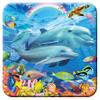 3D LiveLife Cork Coaster - Dolphin Family from Deluxebase. Drinks Coaster with Lenticular 3D Animal Image. Non-Slip Protective Table Drink Mat for Home Decor and Decorative Accessories. view 1