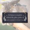 Stukk No Home Complete Without Pitter Patter Rabbit Hanging Bunny Sign, Natural Engraved Slate Stone Plaque, 30x12cm view 2