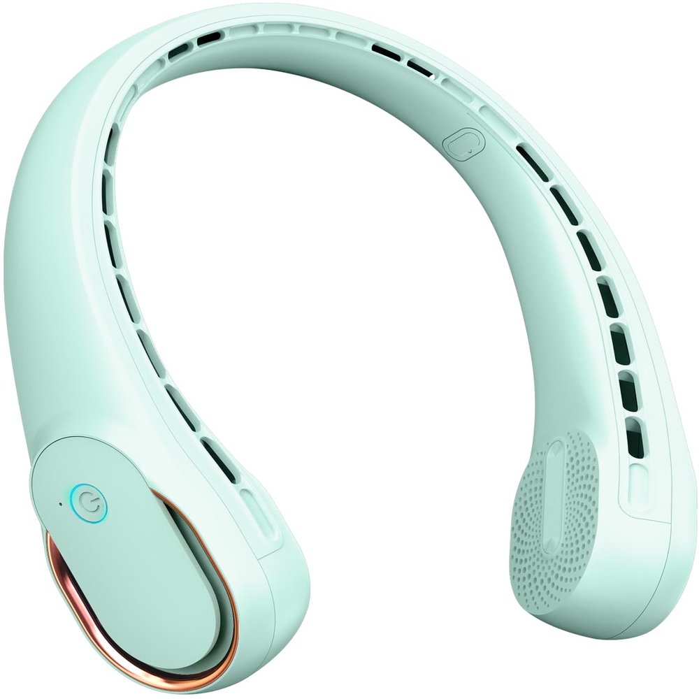FrSara Neck Fan,Personal Fans for Your Neck, Adjustable, 360 Cooling, Super Quiet, No Blade Fan Design, No Hair Twisting, Even Air Volume On Both Sides, Non-Slip, Short Charging, Long Use Time