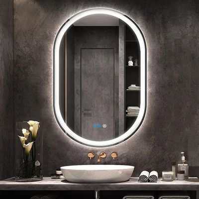 DIDIDADA 32 x 20 Inch Oval LED Bathroom Mirror with Front Lights Smart Memory 3 Color Adjustable Brightness Anti-Fog 32 Inch Oval Lighted Vanity Mirror for Bathroom Wall Horizontal Vertical Mounted