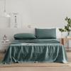 EVERLY Linen Sheets Set Full Size,100% French Stonewash Pure Linen Bed Sheets,4Pieces (1Flat Sheet,1Fitted Sheet,2Pillowcase) Suitable for Hot Sleepers,Deep Pocket Natural Bedding Set-Aqua view 1