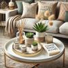 Decor Trends Round Marble Decorative Tray, Multi-Functional Storage Organizer for Vanity, Coffee Table, Jewelry, Perfumes and Home Decor, Luxury Accent Tray view 2