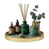Makeup Perfume Organizer Round Bathroom Vanity Tray Decorative Dresser Tray Countertop Organizer Tray for Cosmetics,Green view 1