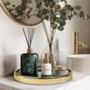 Makeup Perfume Organizer Round Bathroom Vanity Tray Decorative Dresser Tray Countertop Organizer Tray for Cosmetics,Green view 2