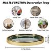 Makeup Perfume Organizer Round Bathroom Vanity Tray Decorative Dresser Tray Countertop Organizer Tray for Cosmetics,Green view 4