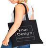 KEEVICI Customize Your Own Personalized Canvas Tote Bag on One Side (12,Black) view 1