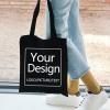 KEEVICI Customize Your Own Personalized Canvas Tote Bag on One Side (12,Black) view 3