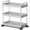 Ronlap 3 Tier Slim Rolling Storage Cart with Wheels Plastic Utility Cart Organizer for Snack Craft Art Postpartum Baby Diaper Nail Makeup in Bathroom Laundry Room Kitchen Bedside Narrow Space, Grey view 1