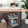 Ronlap 3 Tier Slim Rolling Storage Cart with Wheels Plastic Utility Cart Organizer for Snack Craft Art Postpartum Baby Diaper Nail Makeup in Bathroom Laundry Room Kitchen Bedside Narrow Space, Grey view 3