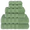 American Soft Linen 100% Carde Cotton 6 Piece Towel Set, 590 GSM Heavy Weight Soft Absorbent Turkish Towels for Bathroom, Sage view 1