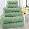 American Soft Linen 100% Carde Cotton 6 Piece Towel Set, 590 GSM Heavy Weight Soft Absorbent Turkish Towels for Bathroom, Sage view 2