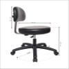 Chair Master Round Vinyl Chair/Stool-Black-for Garage, Counters, Shop, Kitchen, Computer Desks, Drafting Tables. Easy to Clean! (Soft Non-Marking Casters, Low Table 16"-21") view 3