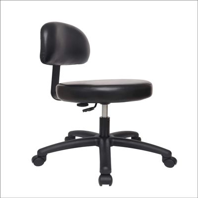 Chair Master Round Vinyl Chair/Stool-Black-for Garage, Counters, Shop, Kitchen, Computer Desks, Drafting Tables. Easy to Clean! (Glides, Low Table 16"-21")