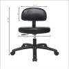 Chair Master Round Vinyl Chair/Stool-Black-for Garage, Counters, Shop, Kitchen, Computer Desks, Drafting Tables. Easy to Clean! (Soft Non-Marking Casters, Medium Table 19"-27") view 3