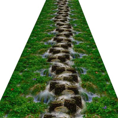 FUSHOU-Graceful 3D Hallway Hall Runners, Meets The Original Background Image Indoor Floor Mat Non-Slip Moisture-Proof Easy Cutting Multipurpose Carpet Runner,A,80x300cm