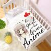 Anime Girl Just A Girl Who Loves Anime Blanket Throw, Flannel Fleece Microfiber Lightweight Soft Cozy Luxury for All Season in Home Bed Sofa Chairs Dorm 120"x90" Blanket for Family view 2