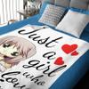 Anime Girl Just A Girl Who Loves Anime Blanket Throw, Flannel Fleece Microfiber Lightweight Soft Cozy Luxury for All Season in Home Bed Sofa Chairs Dorm 120"x90" Blanket for Family view 4
