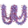 LOMIMOS Patriotic Tinsel Garland, Red White and Blue Metallic Garland for 4th of July, Memorial Day and Veterans Day Decorations, 33 Feet view 1