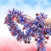 LOMIMOS Patriotic Tinsel Garland, Red White and Blue Metallic Garland for 4th of July, Memorial Day and Veterans Day Decorations, 33 Feet view 2