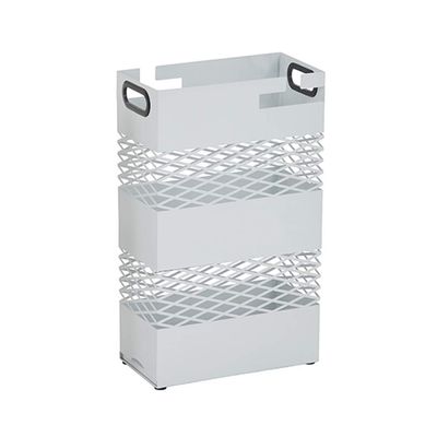 Umbrella Rack Modern Metal Umbrella Stand, Umbrella Bucket with Drip Tray, Large Capacity to Store 20 Umbrellas, for Home Hotel Lobby, Black, White (Color : White)