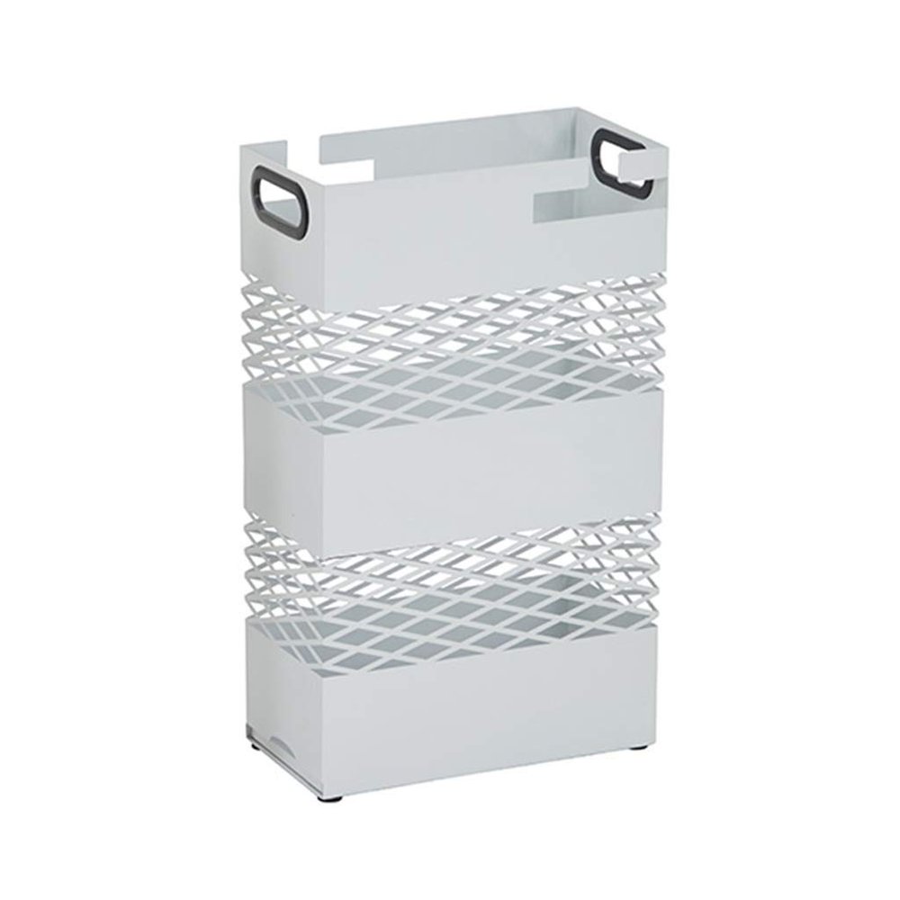 Umbrella Rack Modern Metal Umbrella Stand, Umbrella Bucket with Drip Tray, Large Capacity to Store 20 Umbrellas, for Home Hotel Lobby, Black, White (Color : White)