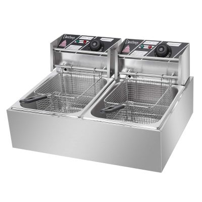 Stainless Steel Faucet Deep Fryer Large Capacity Electric ,Thickened Tank ((21.7x17.3x12.2)" /(55x44x31)cm(LxWxH))