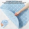 AIMENGA Shower Mat Non-Slip 21.6" x 21.6" Round Bathroom Mat with Strong Rubber Suction, Cups Drain Holes and 81 Raised Massage Loop, PVC Washable Bath Tub Shower Massage Foot Pad (Blue) view 4