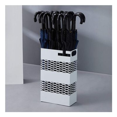 Umbrella Rack Modern White Umbrella Stand, Lightweight and Portable Umbrella Storage Bucket, for Home Hotel Lobby Office, with Drip Tray, 30x15x50cm