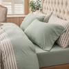PURE ERA Jersey Knit 4pc Bed Sheet Set 100% T-Shirt Cotton Super Soft Comfy Breathable Fits Mattress Up to 20" Extra Deep Pocket (Solid Sage Green, Queen) view 1