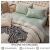 PURE ERA Jersey Knit 4pc Bed Sheet Set 100% T-Shirt Cotton Super Soft Comfy Breathable Fits Mattress Up to 20" Extra Deep Pocket (Solid Sage Green, Queen) view 2