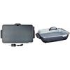 Presto 07072 Slimline Griddle (Black, 22") and Presto 06858 Slimline Skillet with Glass Cover (Electric, 16 Inch, Black) view 1