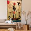 Ambesonne Egyptian Print Tapestry Queen Size, Sun Old Egyptian Timeless Grace Antique Tradition Illustration, Wall Hanging Bedspread Bed Cover Wall Decor, 88" X 88", Cream Red view 2