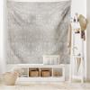Ambesonne Grey Tapestry King Size, Victorian Lace Flowers and Leaves Retro Background Old Fashioned Graphic, Wall Hanging Bedspread Bed Cover Wall Decor, 104" X 88", Off Wihte Taupe Grey view 2