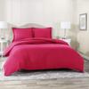 Wega Linen Pink California King/King Size 4 Piece-Duvet Cover Set 100% Egyptian Cotton Zipper Quilt Cover with Extra Fluffy Baffle Box Comforter(4 Piece-Duvet Cover+Comforter+2 Pillow Shams) view 2