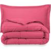 Wega Linen Pink California King/King Size 4 Piece-Duvet Cover Set 100% Egyptian Cotton Zipper Quilt Cover with Extra Fluffy Baffle Box Comforter(4 Piece-Duvet Cover+Comforter+2 Pillow Shams) view 3