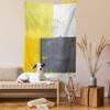 Ambesonne Grey and Yellow Tapestry Twin Size, Street Art Modern Grunge Abstract Design Squares, Wall Hanging Bedspread Bed Cover Wall Decor, 68" X 88", Charcoal Grey Yellow view 2
