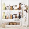 Ambesonne Dog Tapestry King Size, Multicultural Dog Family in a Row from Back and Front Views Companionship Comic Art, Wall Hanging Bedspread Bed Cover Wall Decor, 104" X 88", Brown Yellow view 2