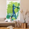 Ambesonne Sports Tapestry, Cricket Player Pitching Win Game Champion Team Paintbrush Effect, Fabric Wall Hanging Decor for Bedroom Living Room Dorm, 23" X 28", Blue Turquoise view 2