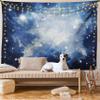 Ambesonne Constellation Tapestry King Size, Blue Galaxies in Night Sky Celestial Image Stars Fog, Wall Hanging Bedspread Bed Cover Wall Decor, 104" X 88", Pale Blue Dark Blue view 1