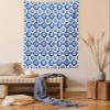 Ambesonne Evil Eye Tapestry Twin Size, Symmetrical Pattern All Seeing Eye Superstitious Turkish Ethnic, Wall Hanging Bedspread Bed Cover Wall Decor, 68" X 88", Blue Pale Blue White view 1
