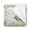Xplorer Maps Rocky Mountain National Park Fleece Blanket | 58" x 50" Throw Blanket | Hand-Drawn Original Art | view 1