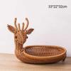 Rattan Gewebt Obstkorb Imitation Deer Brot Korb Obst Schalen Tablett Gemse Snack Korb Neuheit Tier Geformt Alte Ratte-Fawn view 4