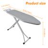 BKTD Ironing Board, Heat Resistant Cover Iron Board with Steam Rest, Non-Slip Foldable Ironing Stand. Heavy Sturdy Metal Frame Legs Iron Stand(13 * 34 * 53 Inches) (Silver Gray) view 4