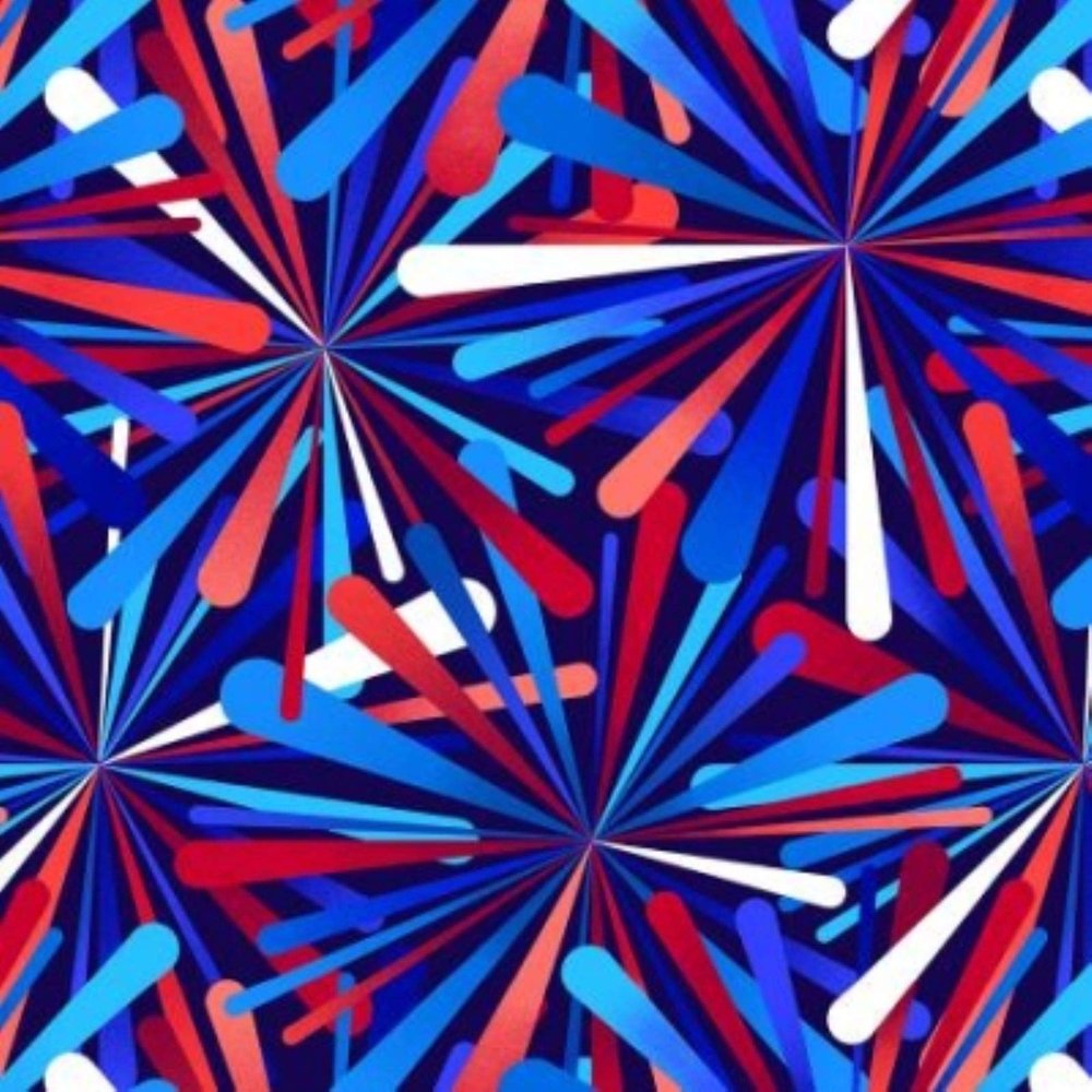 Henry Glass Smashing Atoms 108" Wideback 2390W 78 Patriotic BTY